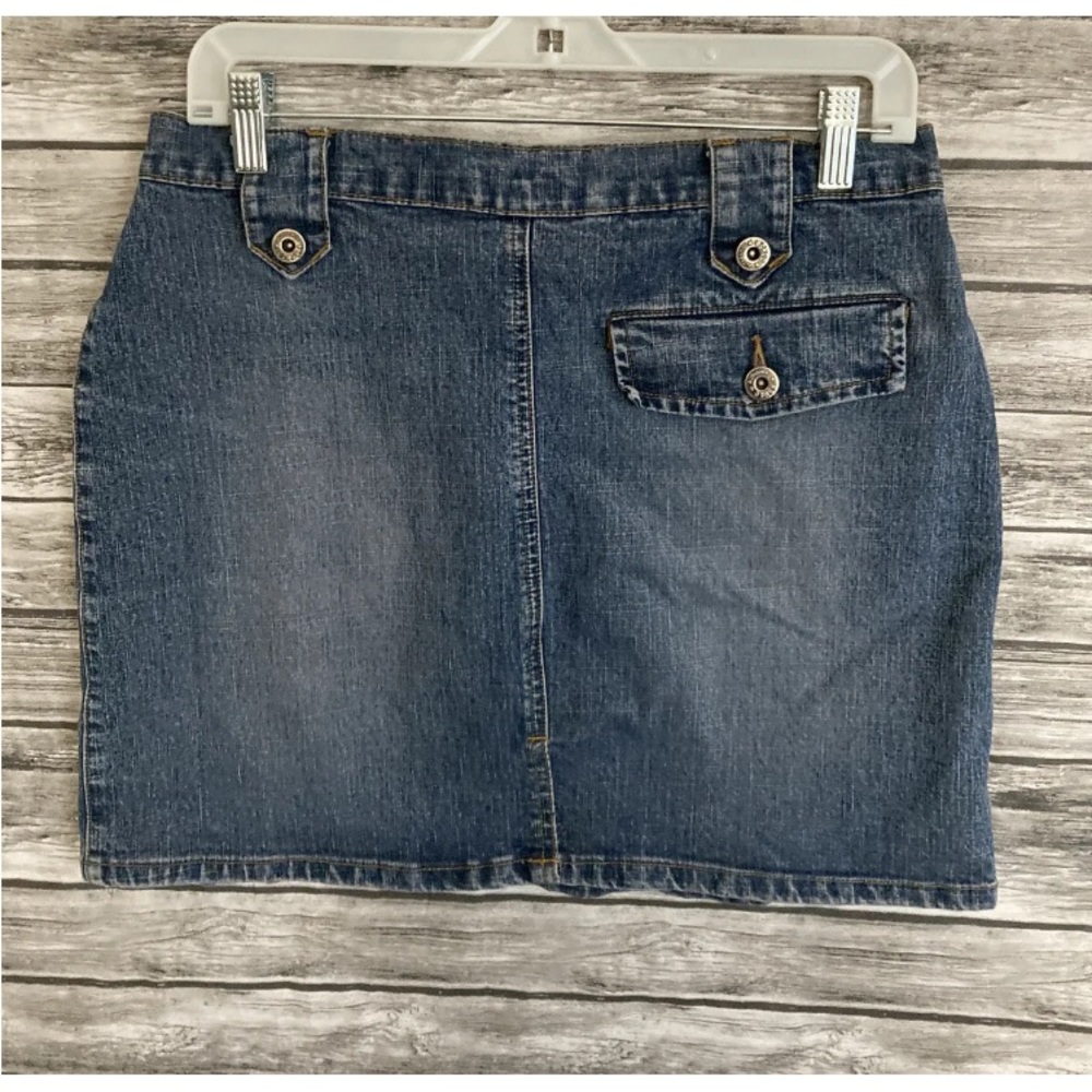 Vintage Y2K Bongo Cargo Denim jean mini skirt Women’s 9 Low Rise Front Pockets 9 - Picture 2 of 8